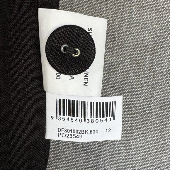 Dissh Banks Black 100% Linen Fully Lined Covered Button Minimalist Vest Size 8 - Picture 14 of 15
